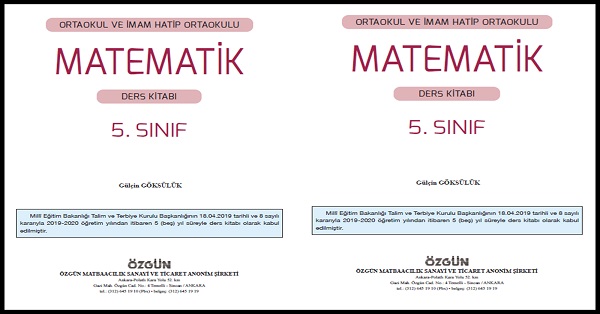 5.sınıf Matematik Ders Kitabı (Özgün yayınları) PDF İNDİR