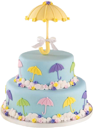 birthday cake with umbrella