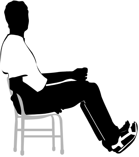 Sitting man silhouette