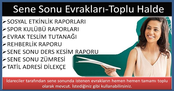 Sene Sonu Evrakları-Toplu Halde