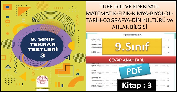 9.Sınıf Tekrar Testleri. Kitap 3 (MEB) PDF İNDİR