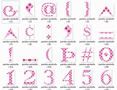Pink, flowery numbers and mathematical symbols