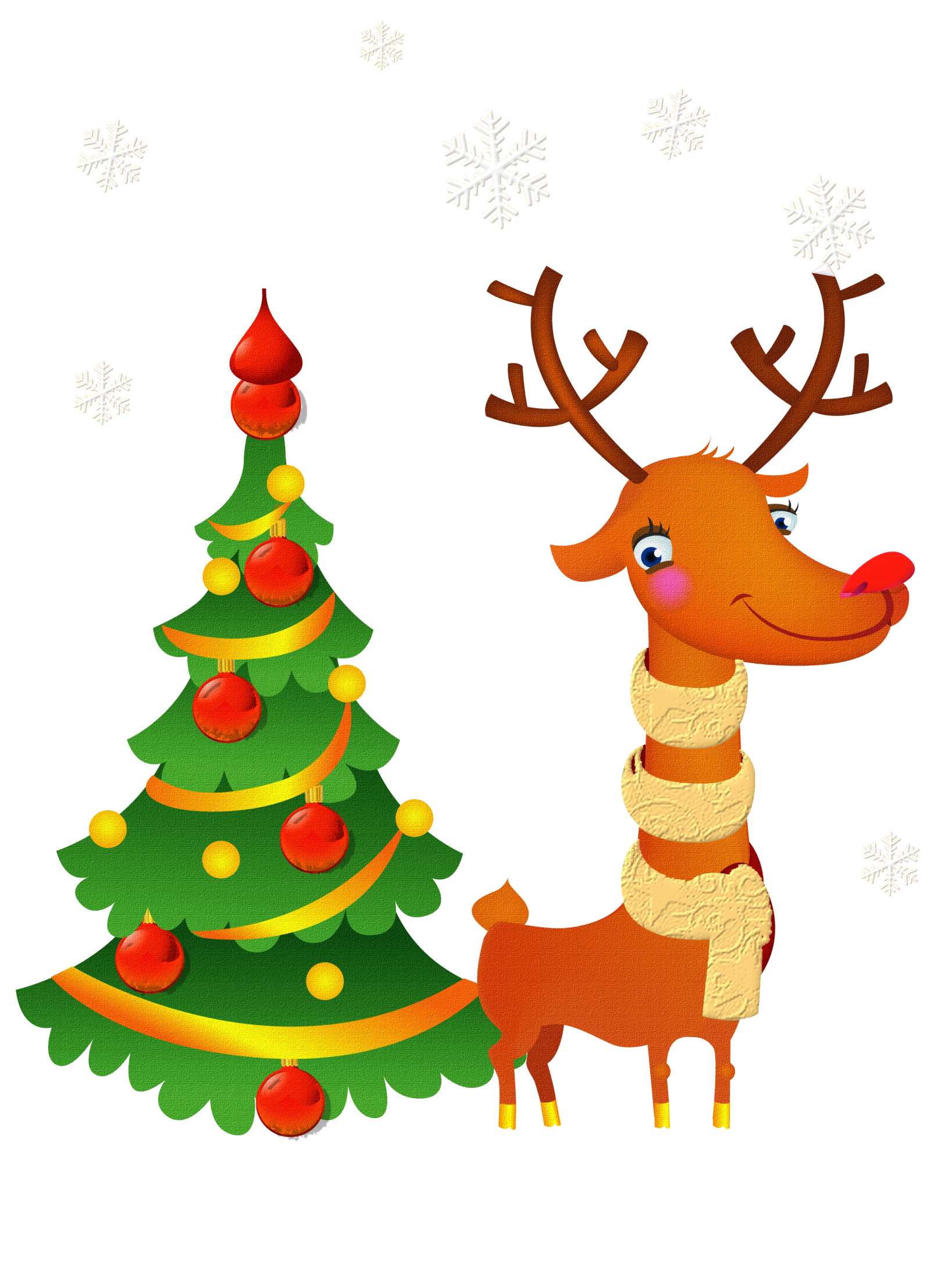Christmas pine tree ve geyik
