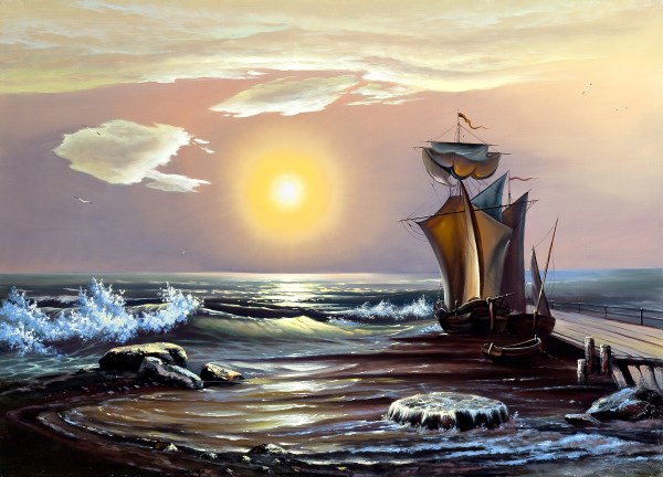 Painting sea landscape