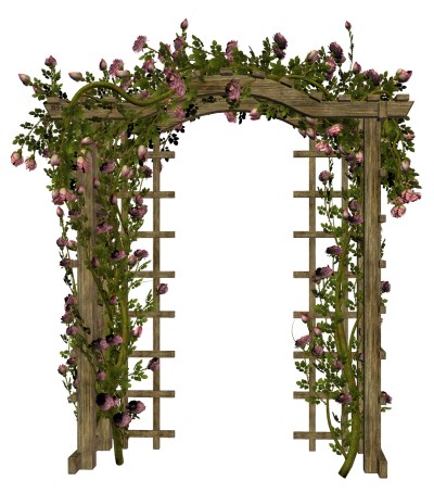 Floral garden gate