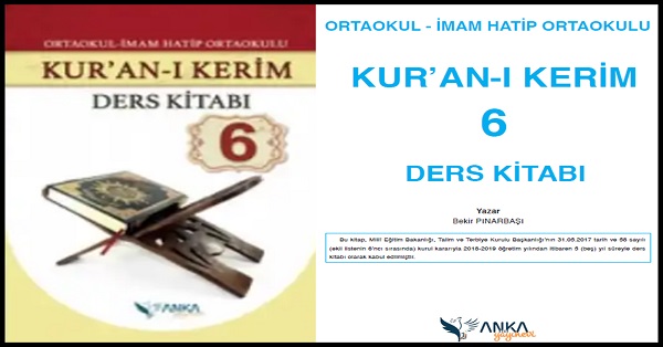 6. Sınıf Kuranı Kerim Ders Kitabı (Anka Yayınları) PDF İNDİR