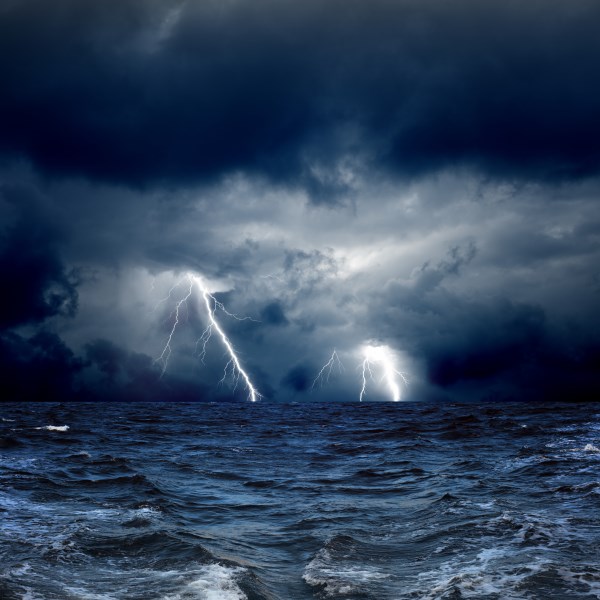 Landscape of the sea and thunderstorms