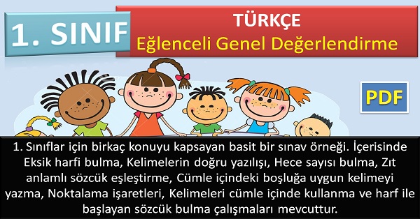 1. Sınıf TÜRKÇE Eğlenceli genel değerlendirme