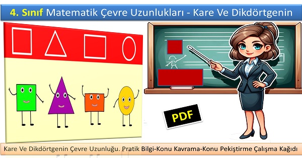 4. Sınıf Matematik. Kare ve Dikdörtgenin Çevre uzunluğu