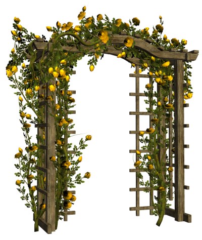 Floral garden gate