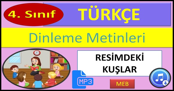 4.Sınıf Türkçe Dinleme Metni. Resimdeki Kuşlar. (MEB)  mp3.