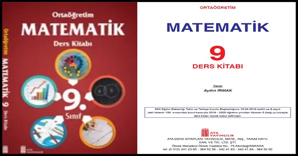 9. Sınıf Matematik Ders Kitabı (Ata Yayıncılık) pdf indir