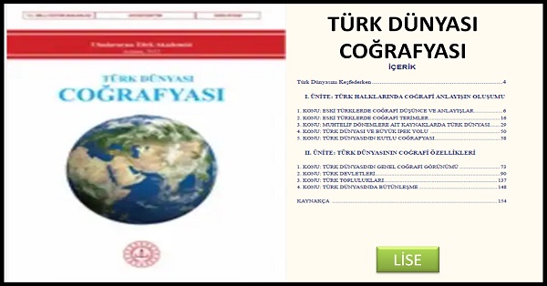 Lise Türk Dünyası Coğrafyası Ders Kitabı pdf indir