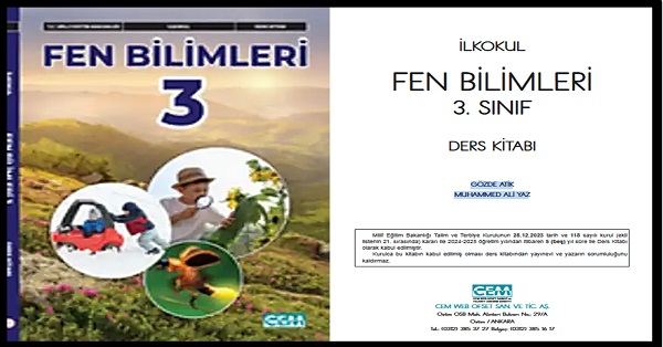 2025-2026 Eğitim Öğretim Yılı 3.Sınıf Fen Bilimleri Ders Kitabı (Cem Yayınları)  PDF İNDİR